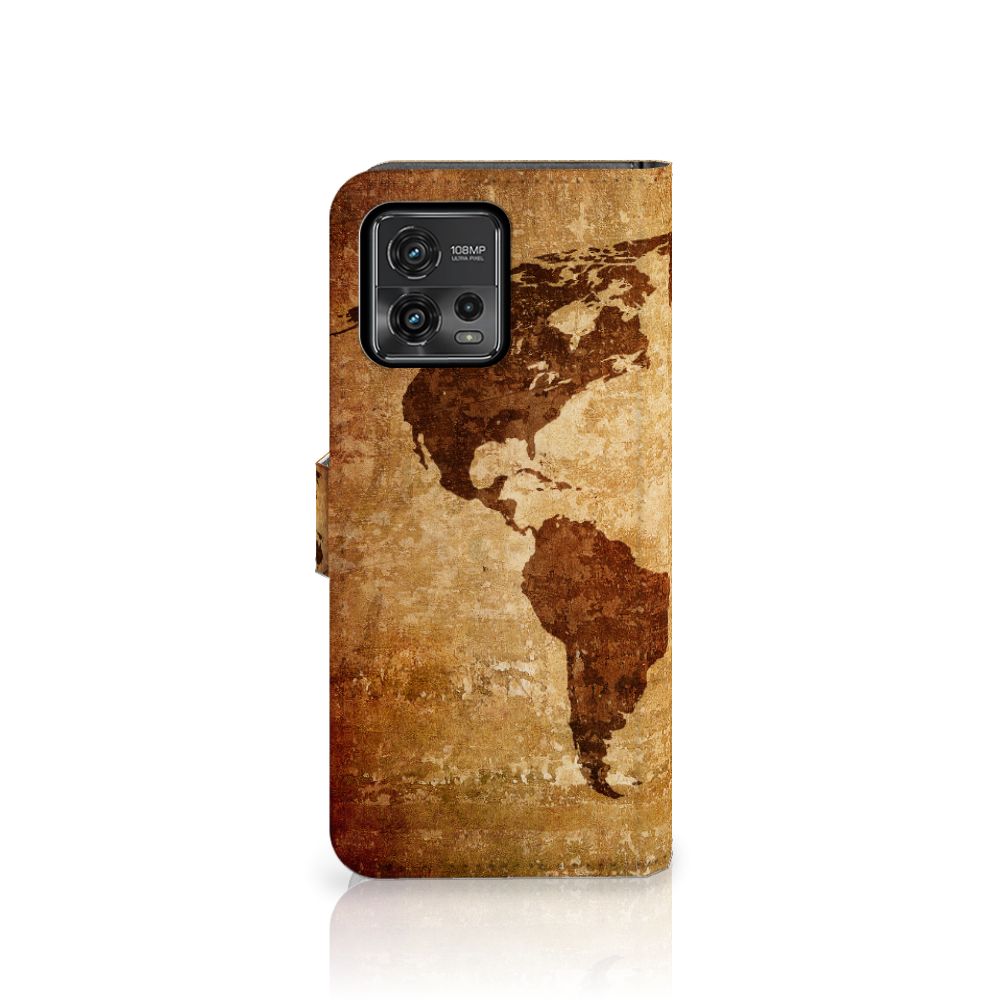 Motorola Moto G72 Flip Cover Wereldkaart