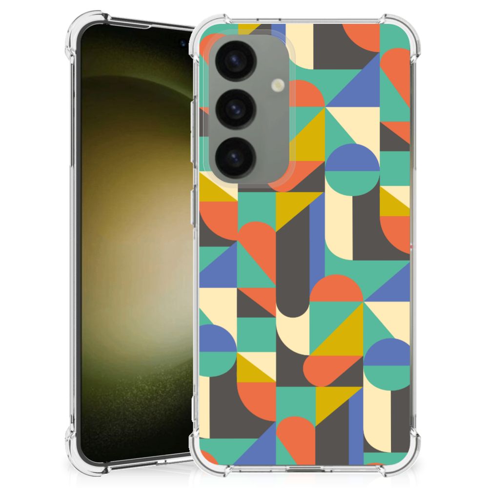 Samsung Galaxy S24 Doorzichtige Silicone Hoesje Funky Retro