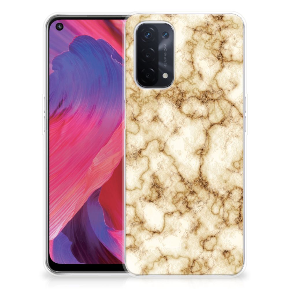 OPPO A93 5G TPU Siliconen Hoesje Marmer Goud