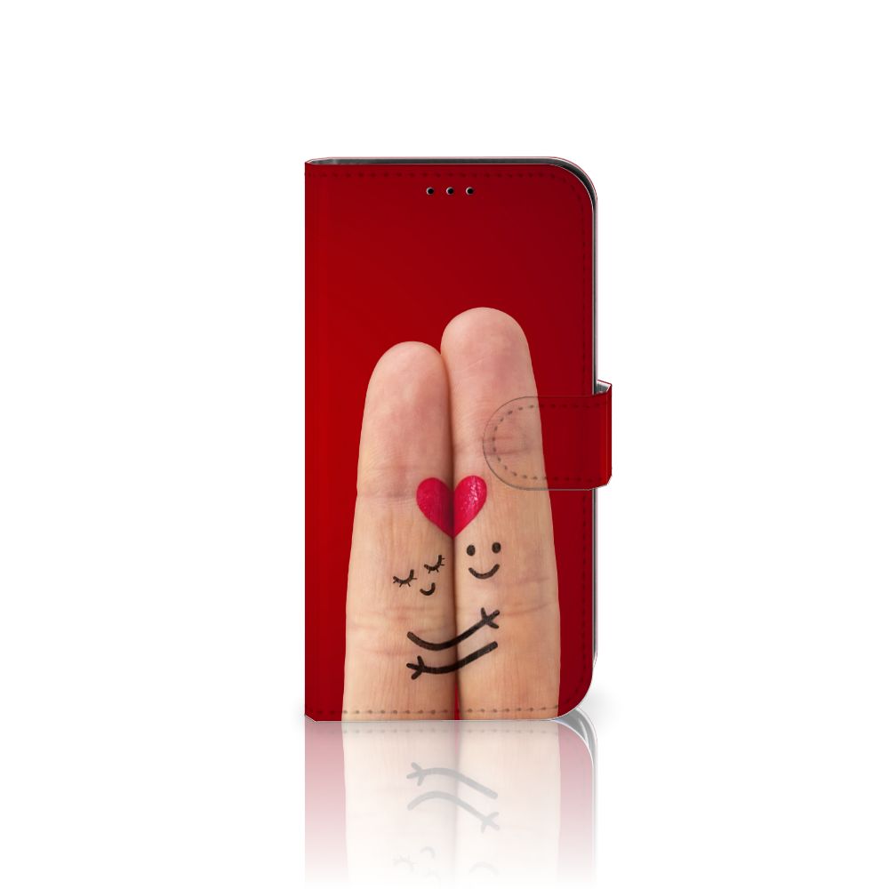 Apple iPhone 13 Wallet Case met Pasjes Liefde - Origineel Romantisch Cadeau met twee vingers en een hartje ❤️.