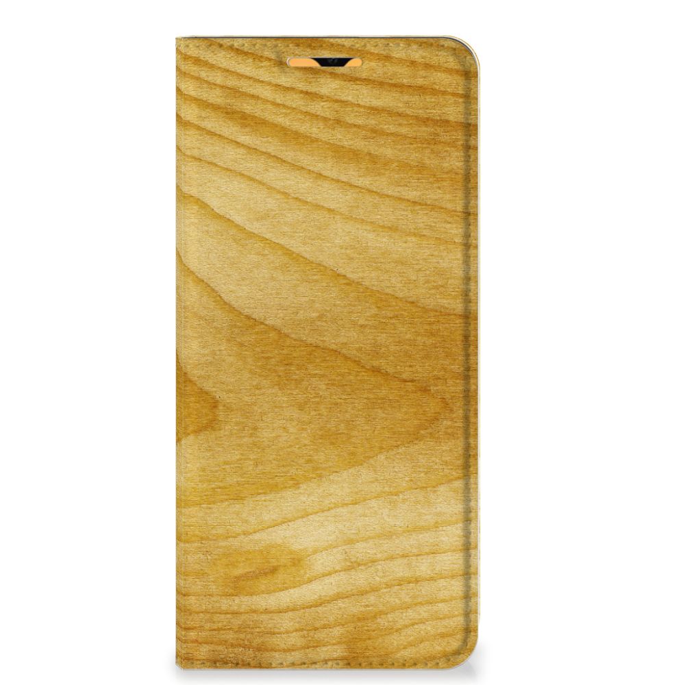 OPPO A15 Book Wallet Case Licht Hout - B2C Telecom