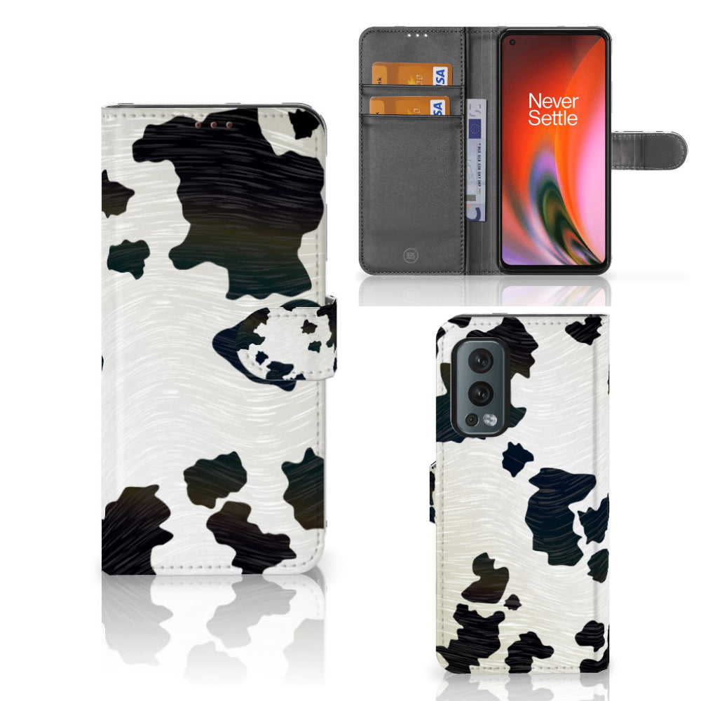 OnePlus Nord 2 5G Telefoonhoesje met Pasjes Koeienvlekken