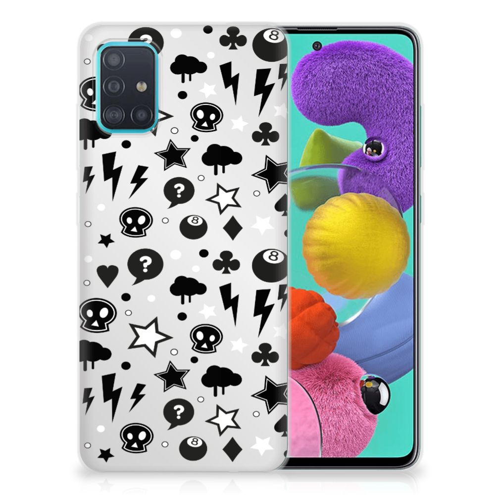 Silicone Back Case Samsung Galaxy A51 Silver Punk