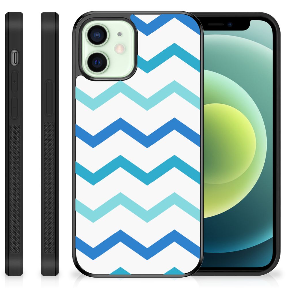 iPhone 12 Mini Bumper Case Zigzag Blauw B2C Telecom