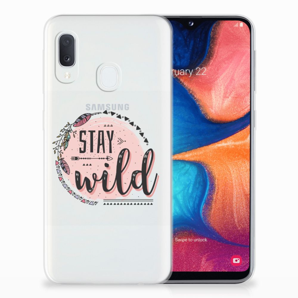 Samsung Galaxy A20e Telefoonhoesje met Naam Boho Stay Wild