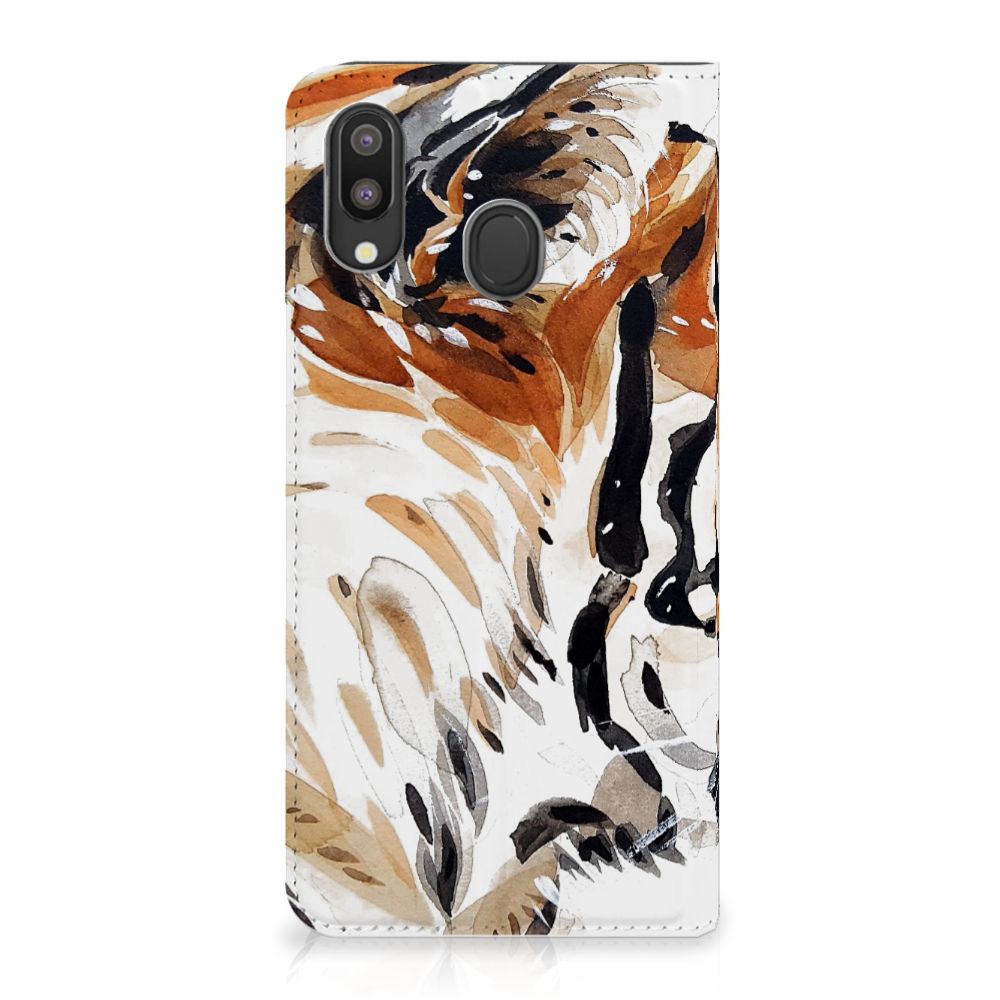 Bookcase Samsung Galaxy M20 Watercolor Tiger