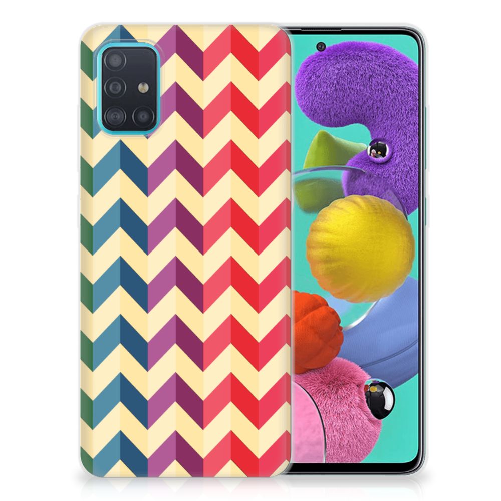 Samsung Galaxy A51 TPU bumper Zigzag Multi Color