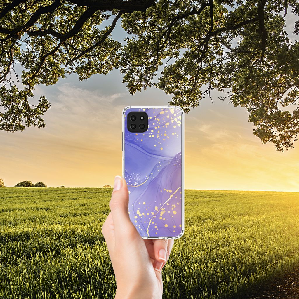 Back Cover voor Samsung Galaxy A22 5G Watercolor Paars B2C Telecom