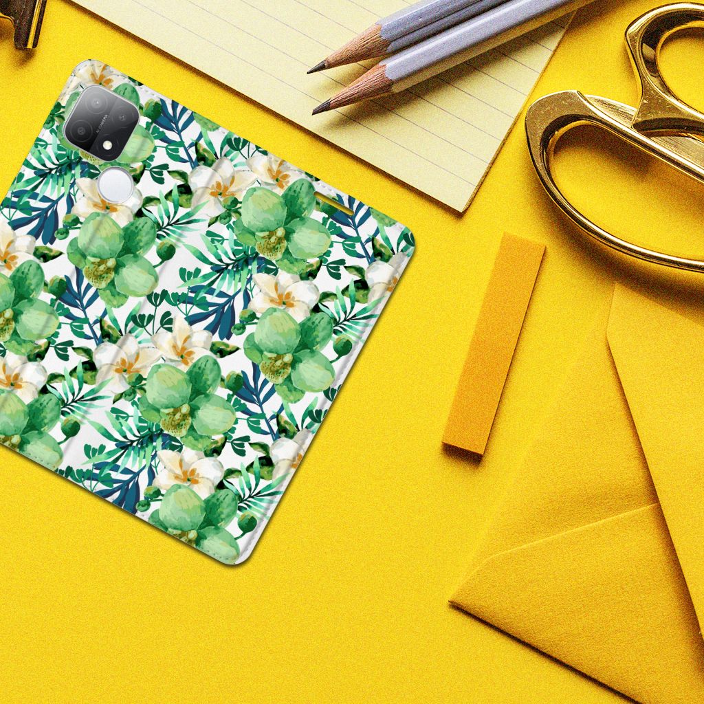 OPPO A15 Smart Cover Orchidee Groen - B2C Telecom