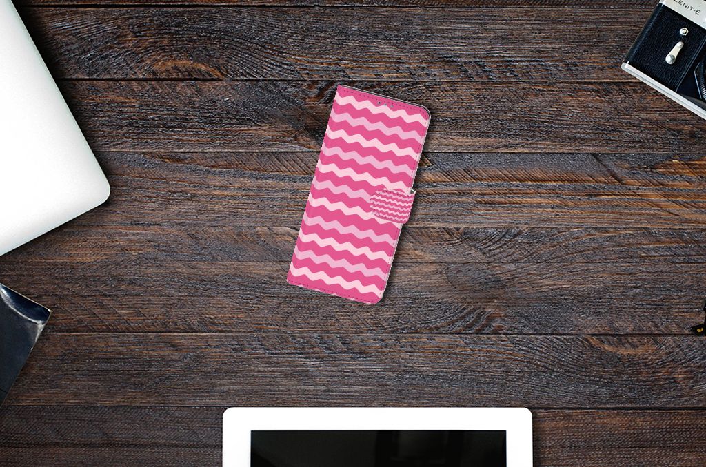 Motorola Moto G9 Plus Telefoon Hoesje Waves Pink