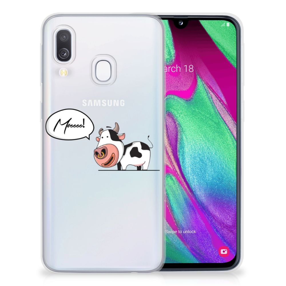 Samsung Galaxy A40 Telefoonhoesje met Naam Cow