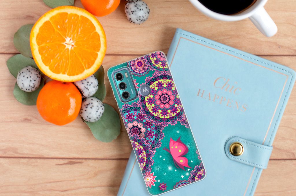 Motorola Moto G60 Hoesje maken Cirkels en Vlinders B2C Telecom