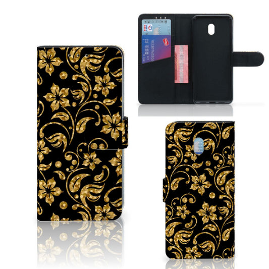 Xiaomi Redmi 8A Hoesje Gouden Bloemen