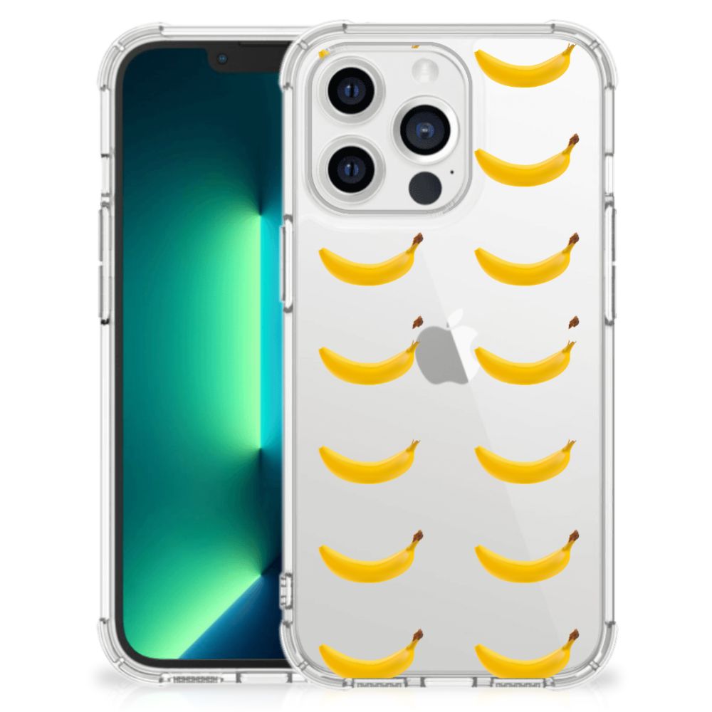 iPhone 13 Pro Max Beschermhoes Banana met bananen-design 🍌 op flexibele rubberen hoes.
