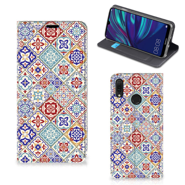 Huawei Y7 hoesje Y7 Pro (2019) Standcase Tiles Color