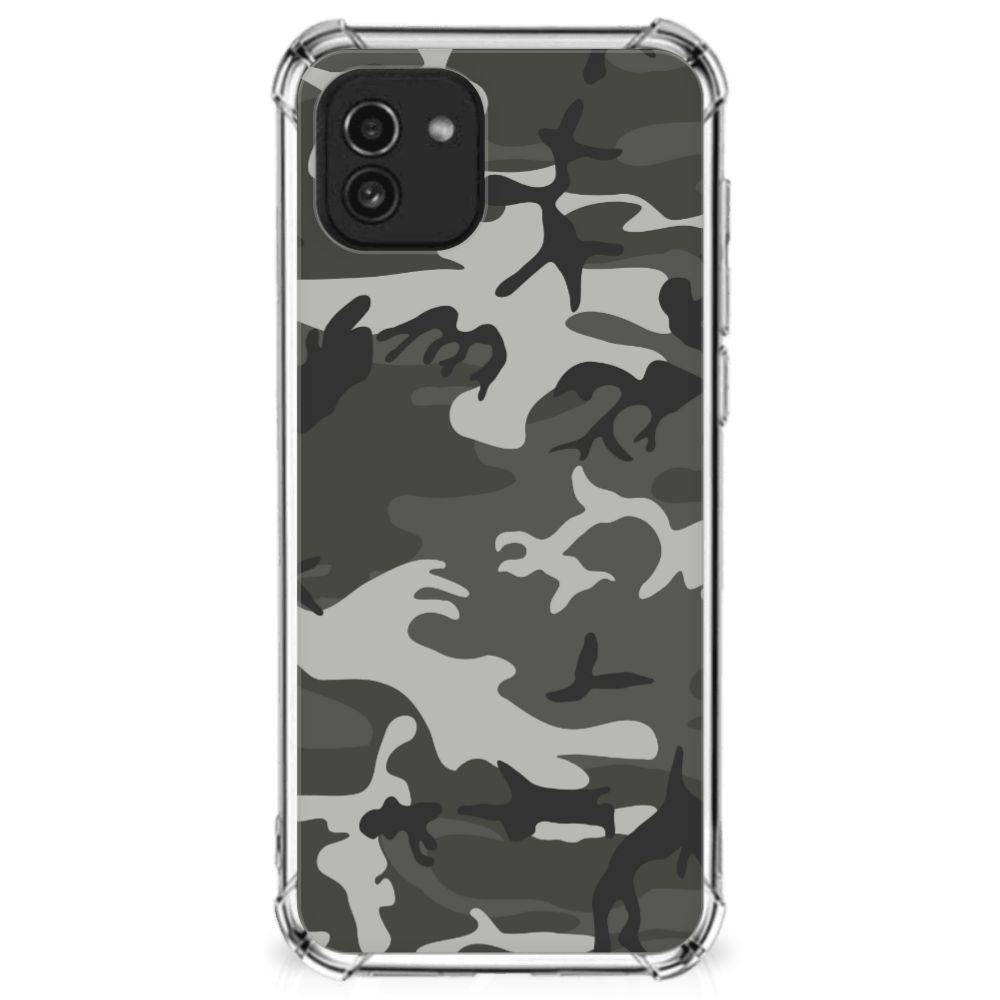 Samsung Galaxy A03 Doorzichtige Silicone Hoesje Army Light