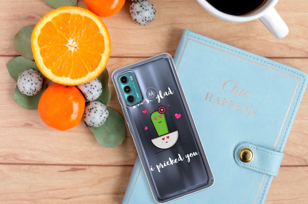 Motorola Moto G60 Telefoonhoesje met Naam Cactus Glad B2C Telecom