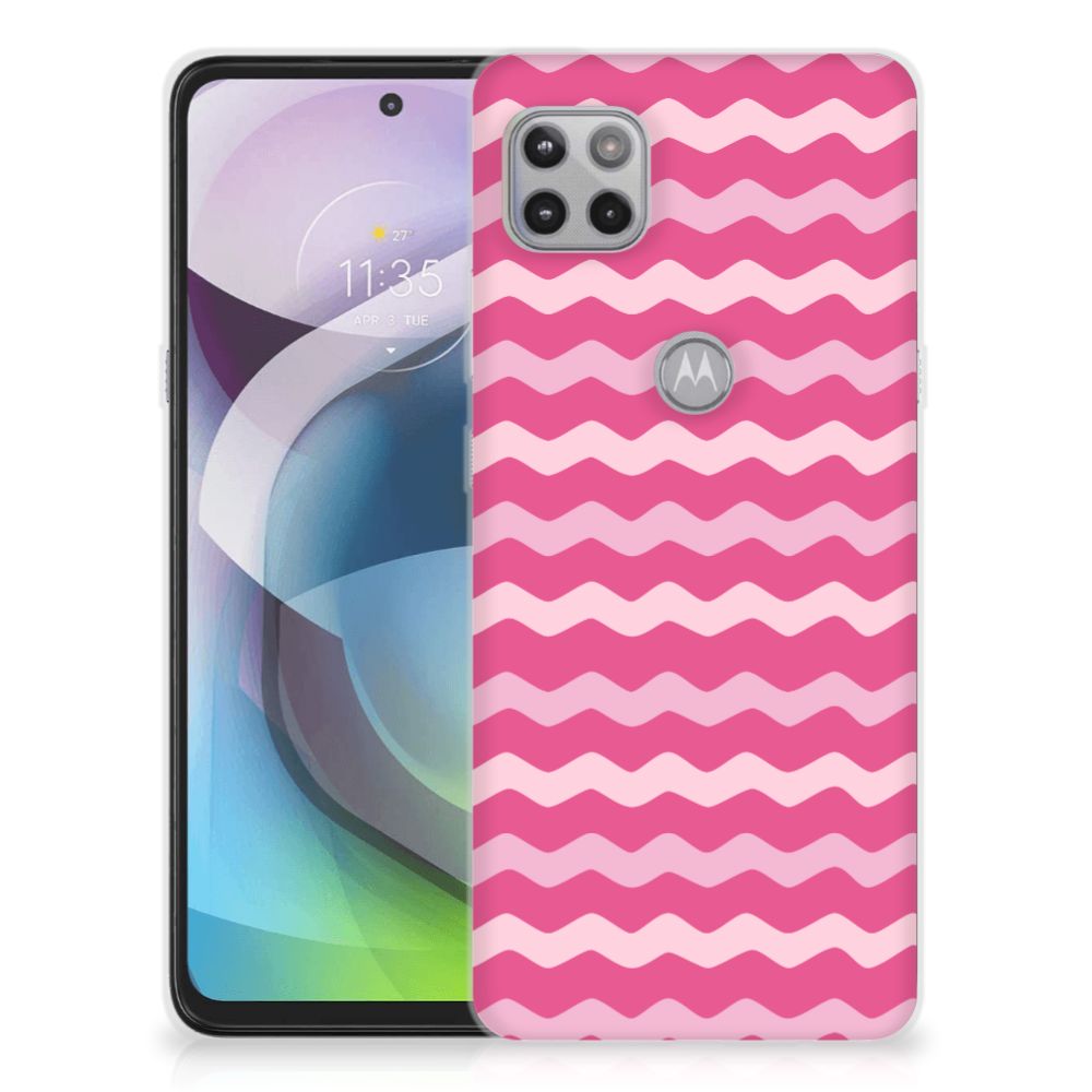 Motorola Moto G 5G TPU bumper Waves Pink