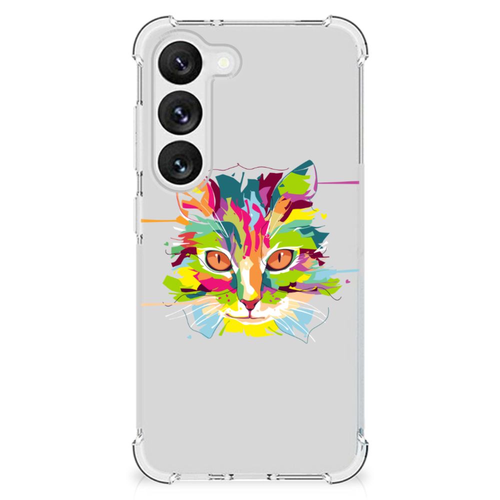 Samsung Galaxy S23 Stevig Bumper Hoesje Cat Color B2C Telecom