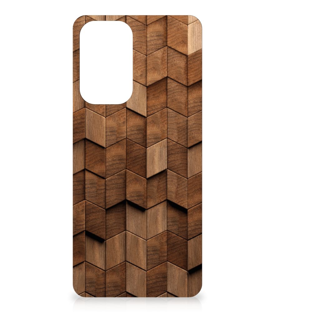 Houten Print Telefoonhoesje voor Samsung Galaxy A73 Wooden Cubes