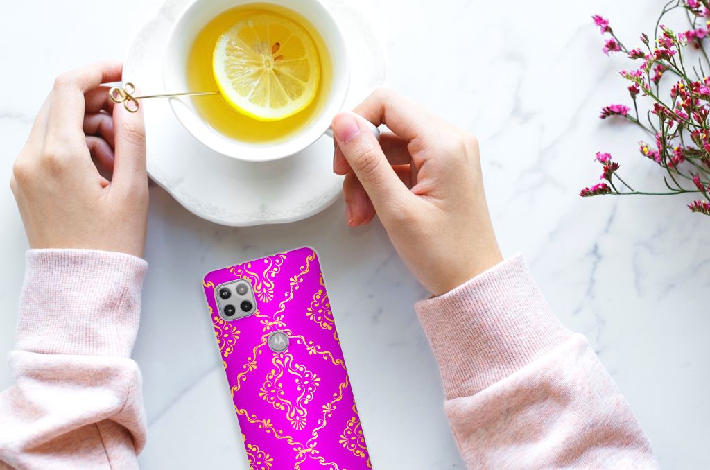 Siliconen Hoesje Motorola Moto G 5G Barok Roze B2C Telecom