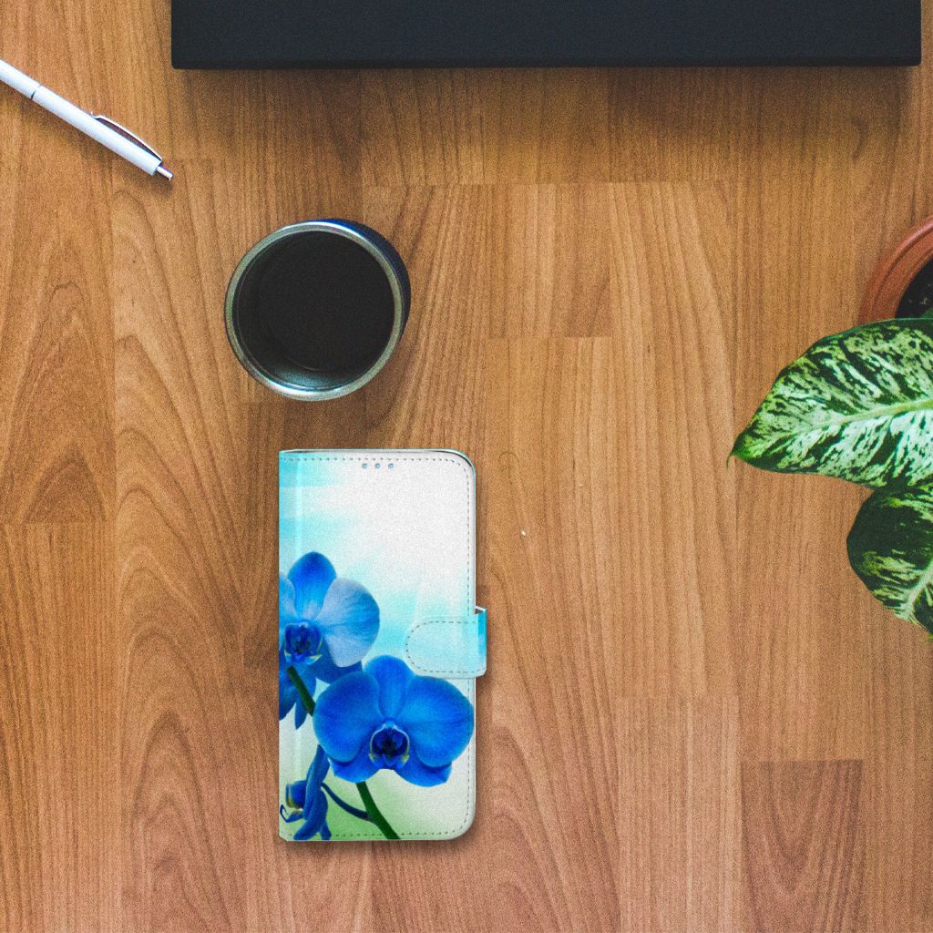 Huawei P40 Lite Hoesje Orchidee Blauw - Cadeau voor je Moeder