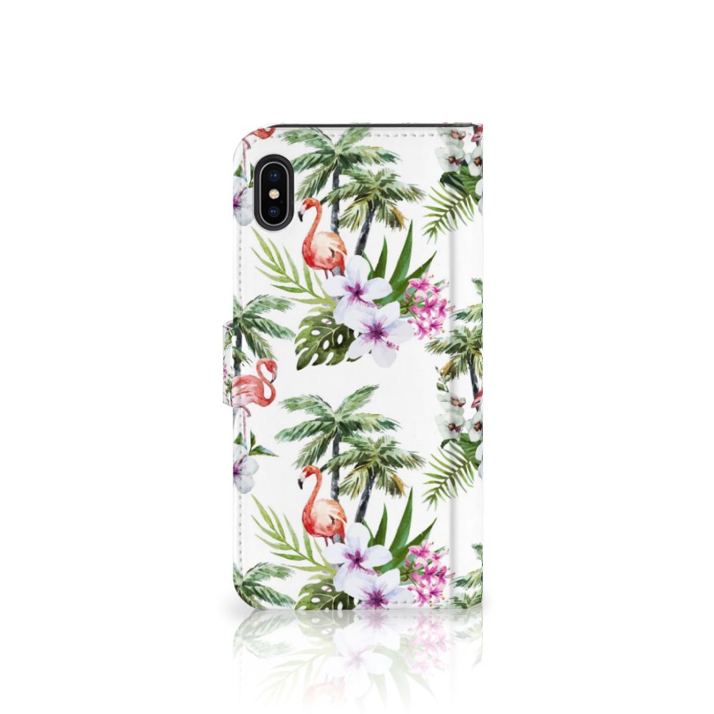 Apple iPhone Xs Max Telefoonhoesje met Pasjes Flamingo Palms