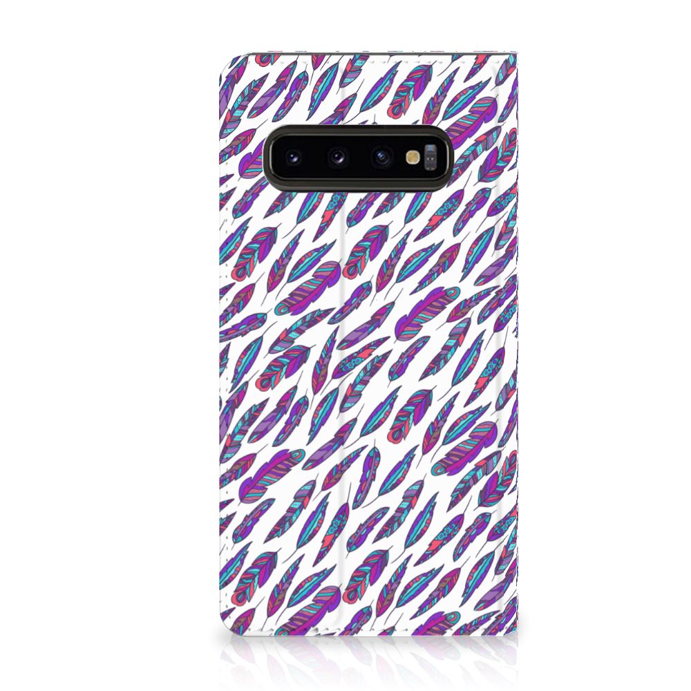 Samsung Galaxy S10 Hoesje met Magneet Feathers Color