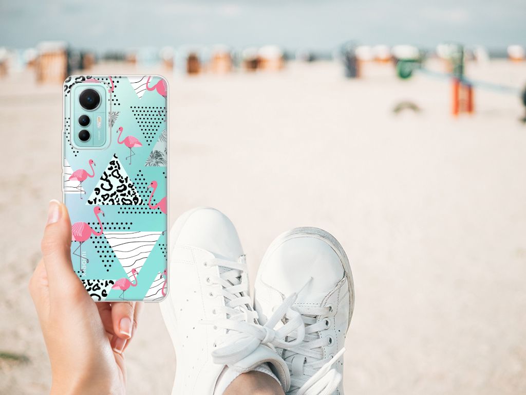 Xiaomi 12 Lite TPU Hoesje Flamingo Triangle B2C Telecom
