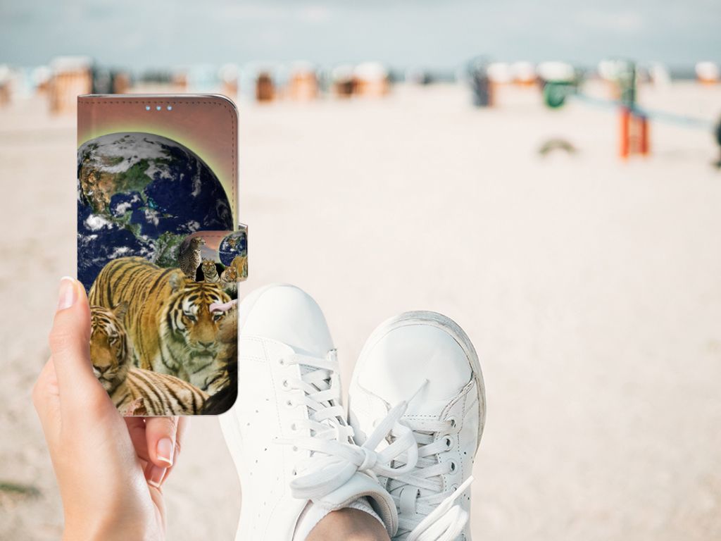 Huawei P40 Lite Telefoonhoesje met Pasjes Roofdieren