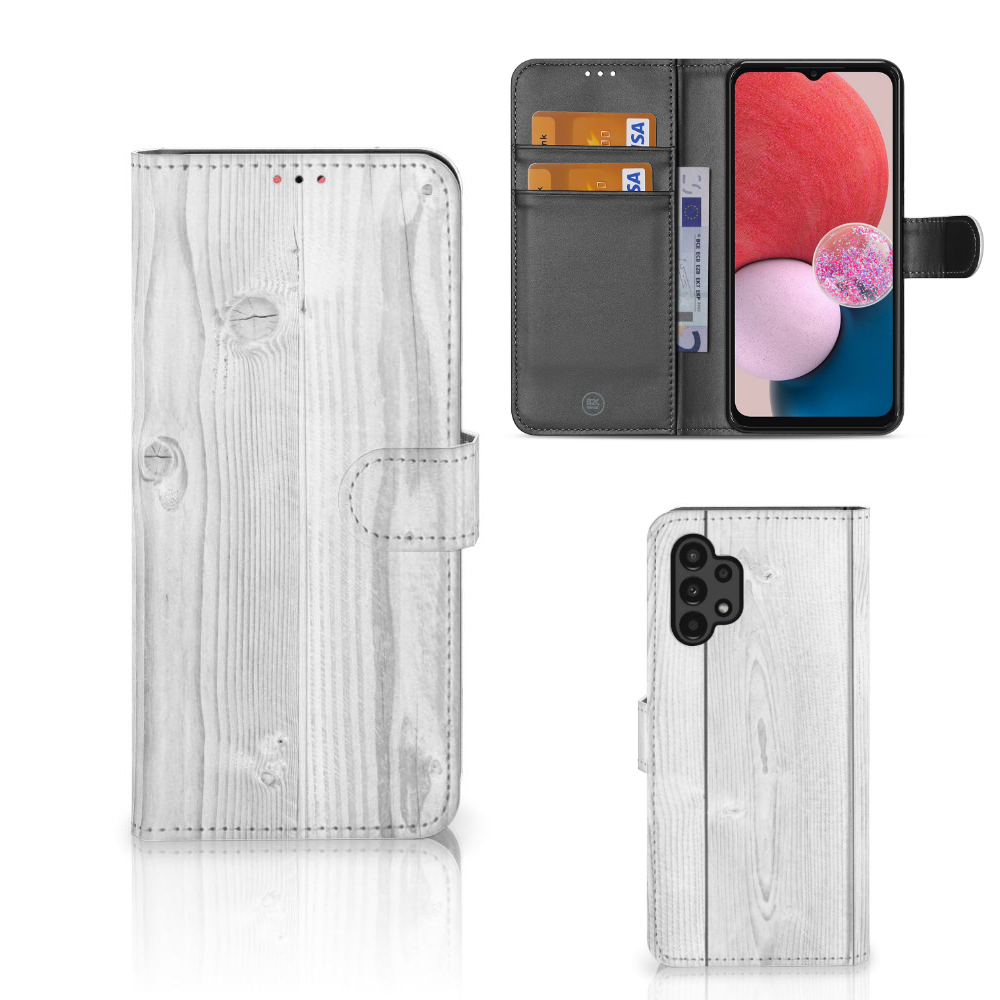 Samsung Galaxy A13 (4G) Book Style Case White Wood