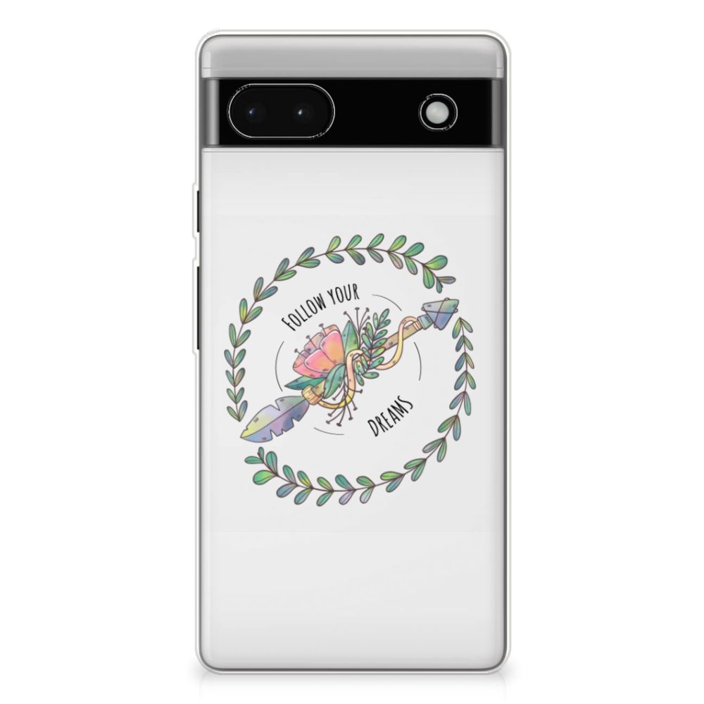 Google Pixel 6A Telefoonhoesje met Naam Boho Dreams