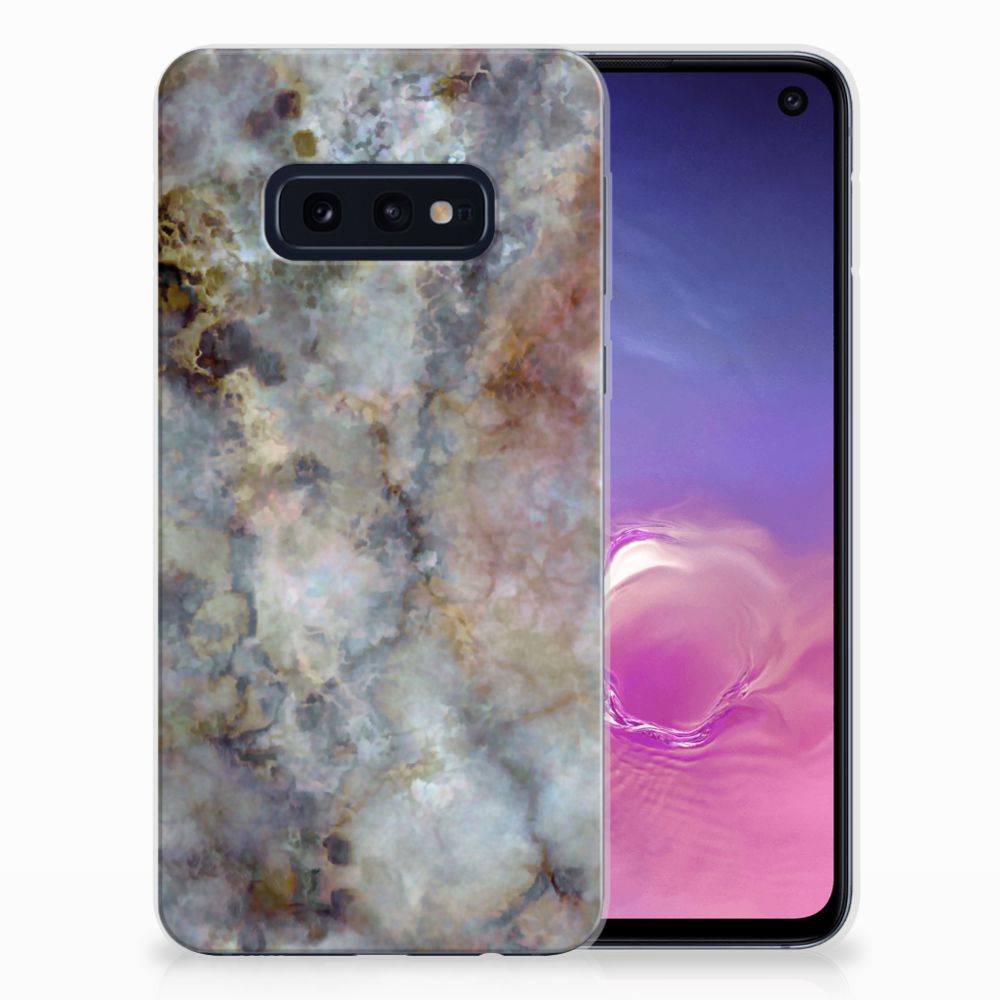 Samsung Galaxy S10e TPU Siliconen Hoesje Marmer Grijs