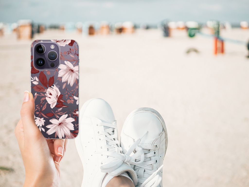 Hoesje maken Apple iPhone 14 Pro Watercolor Flowers B2C Telecom