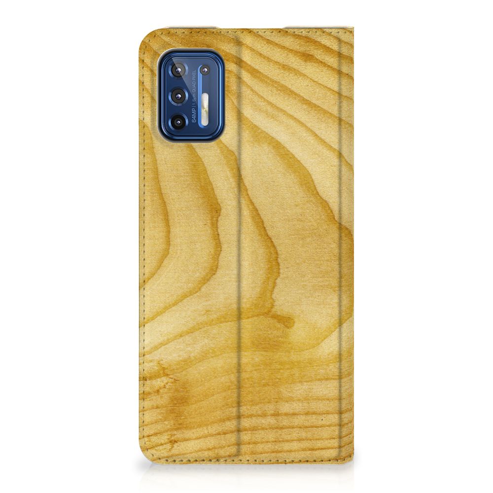 Motorola Moto G9 Plus Book Wallet Case Licht Hout - B2C Telecom