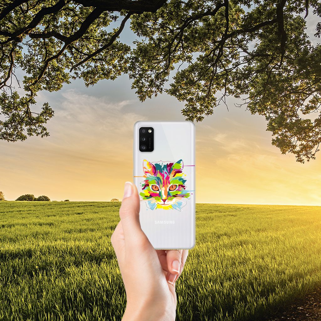 Samsung Galaxy A41 Telefoonhoesje met Naam Cat Color B2C Telecom