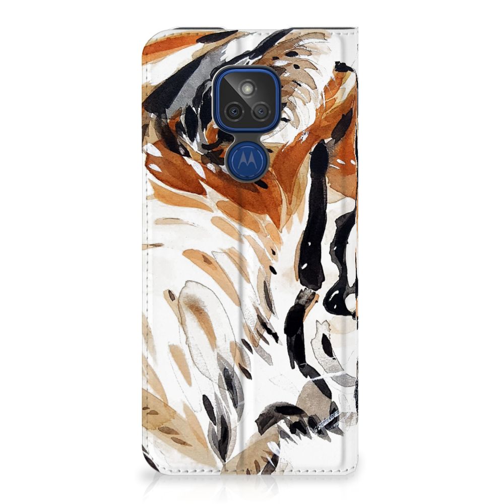 Bookcase Motorola Moto G9 Play Watercolor Tiger - B2C Telecom