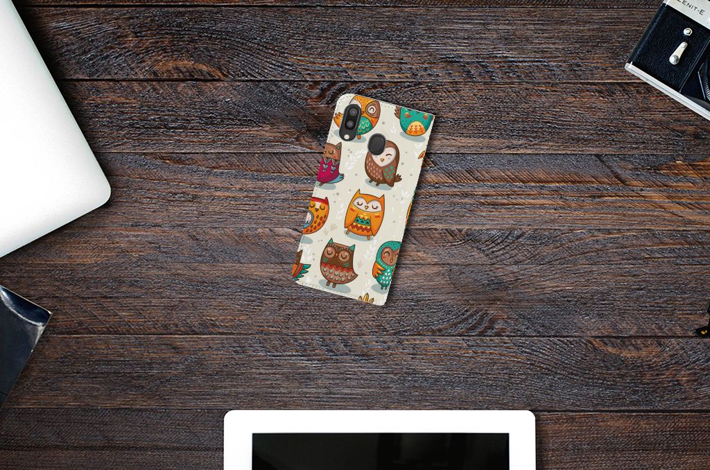 Samsung Galaxy M20 Hoesje maken Vrolijke Uilen