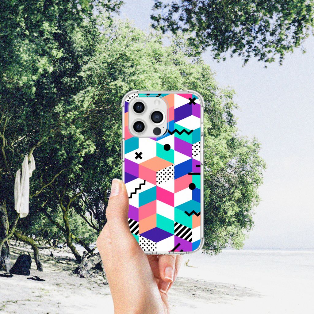 iPhone 13 Pro Max Shockproof Case Blokken Kleurrijk - B2C Telecom