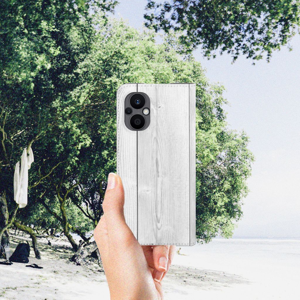 OPPO Reno8 Lite Book Wallet Case White Wood - B2C Telecom