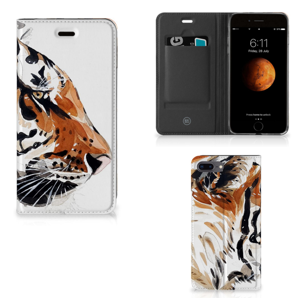 Bookcase Apple iPhone 7 Plus | 8 Plus Watercolor Tiger