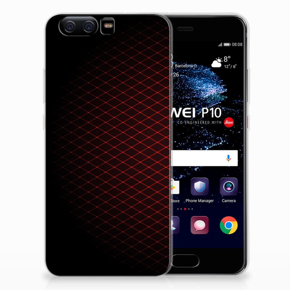 Huawei P10 TPU bumper Geruit Rood