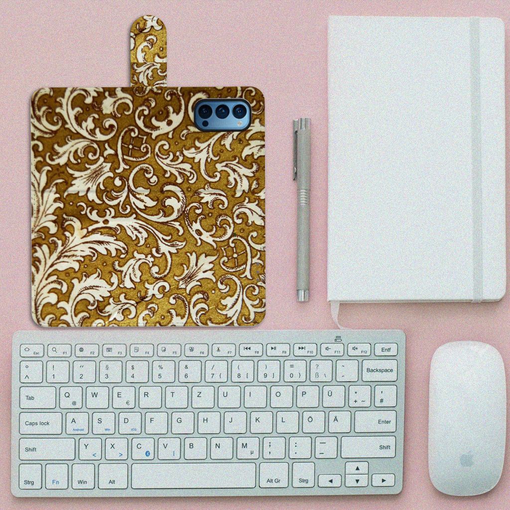 Wallet Case OPPO Reno 4 Pro 5G Barok Goud