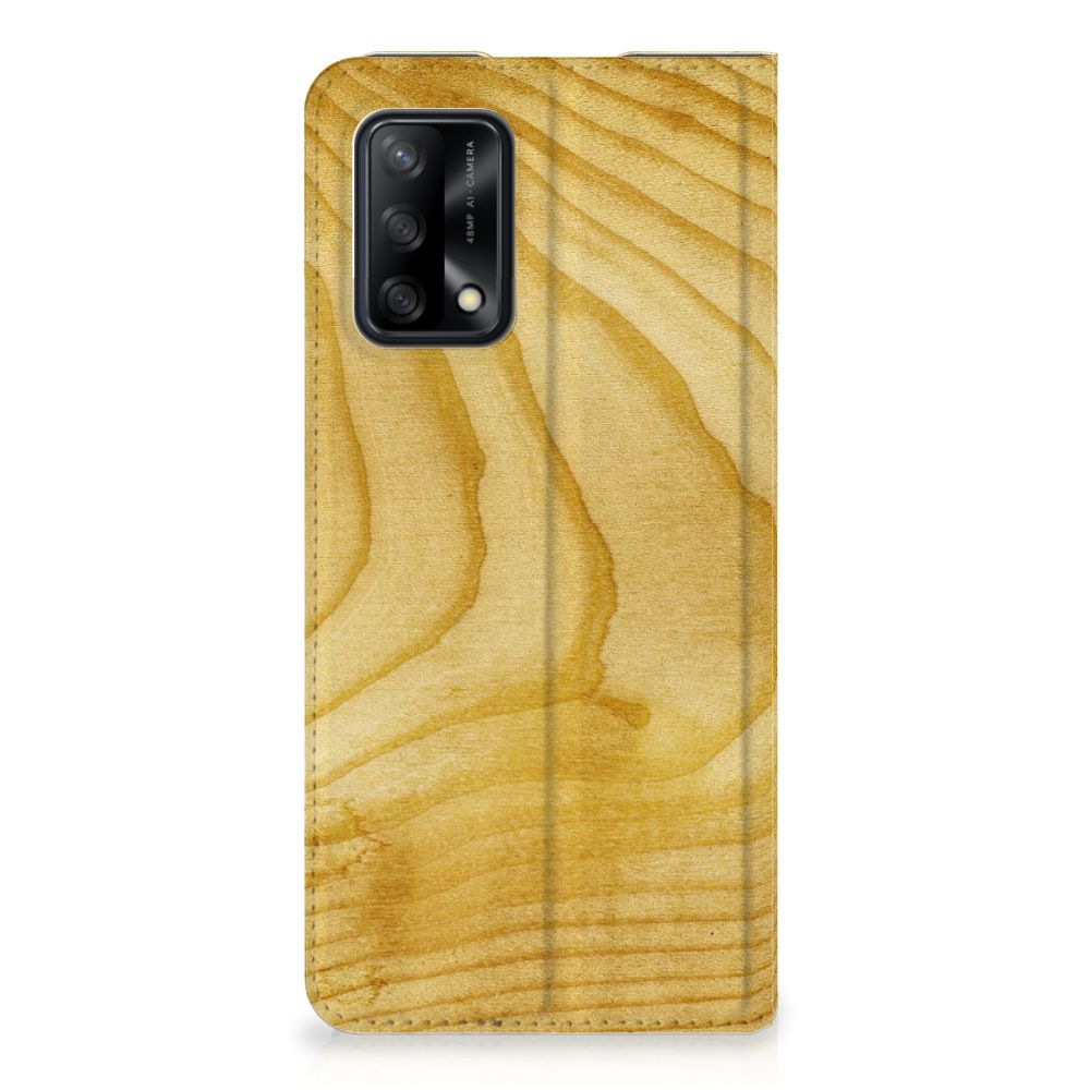 OPPO A74 4G Book Wallet Case Licht Hout - B2C Telecom