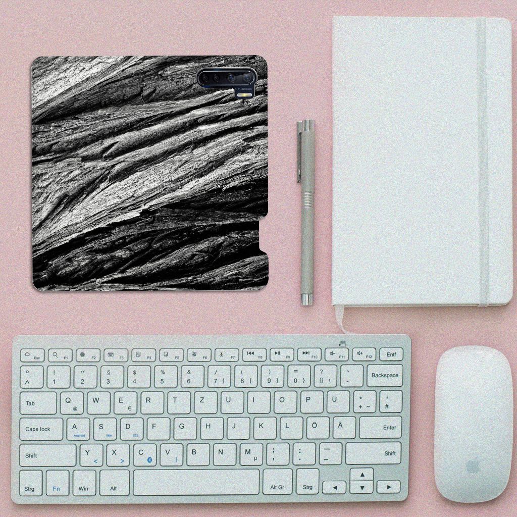 Book Wallet Case OPPO Reno3 | A91 Boomschors Grijs - B2C Telecom