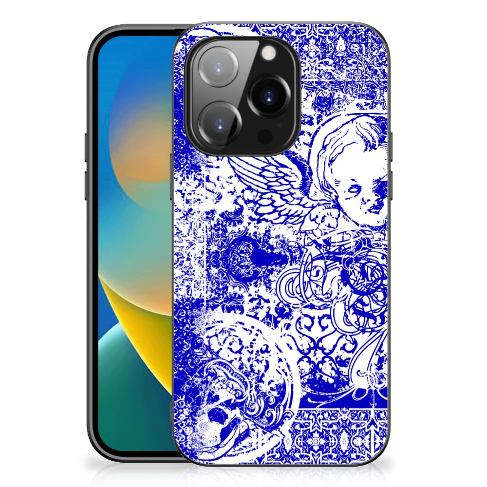 Telefoonhoesje iPhone 14 Pro Angel Skull Blauw B2C Telecom