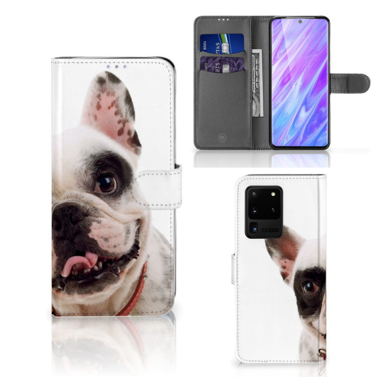 Samsung Galaxy S20 Ultra Telefoonhoesje met Pasjes Franse Bulldog