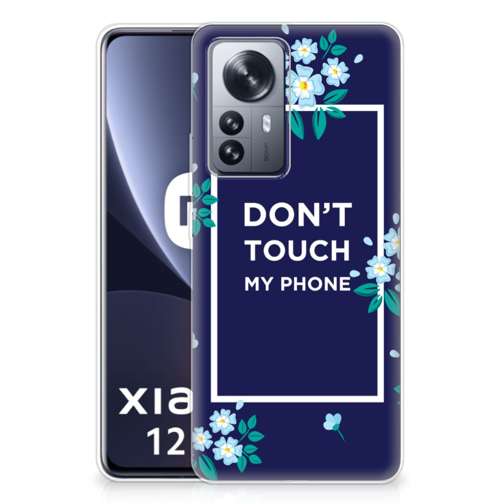 Xiaomi 12 Pro Silicone-hoesje Flowers Blue DTMP