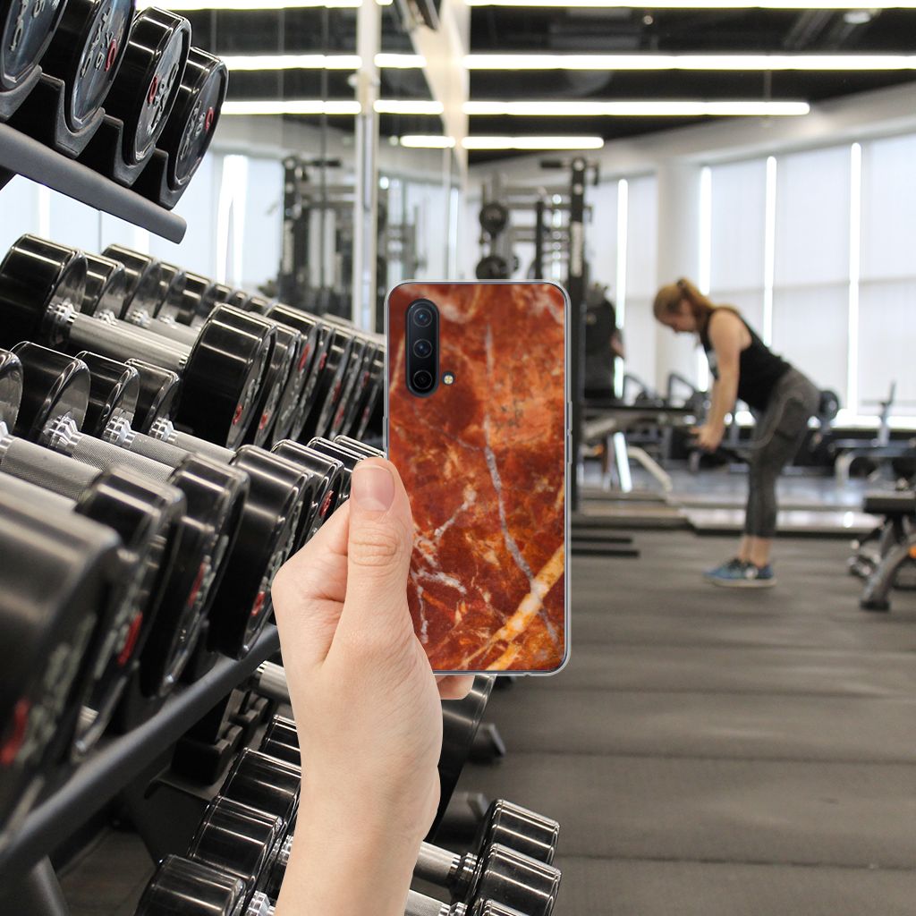 OnePlus Nord CE 5G TPU Siliconen Hoesje Marmer Bruin B2C Telecom
