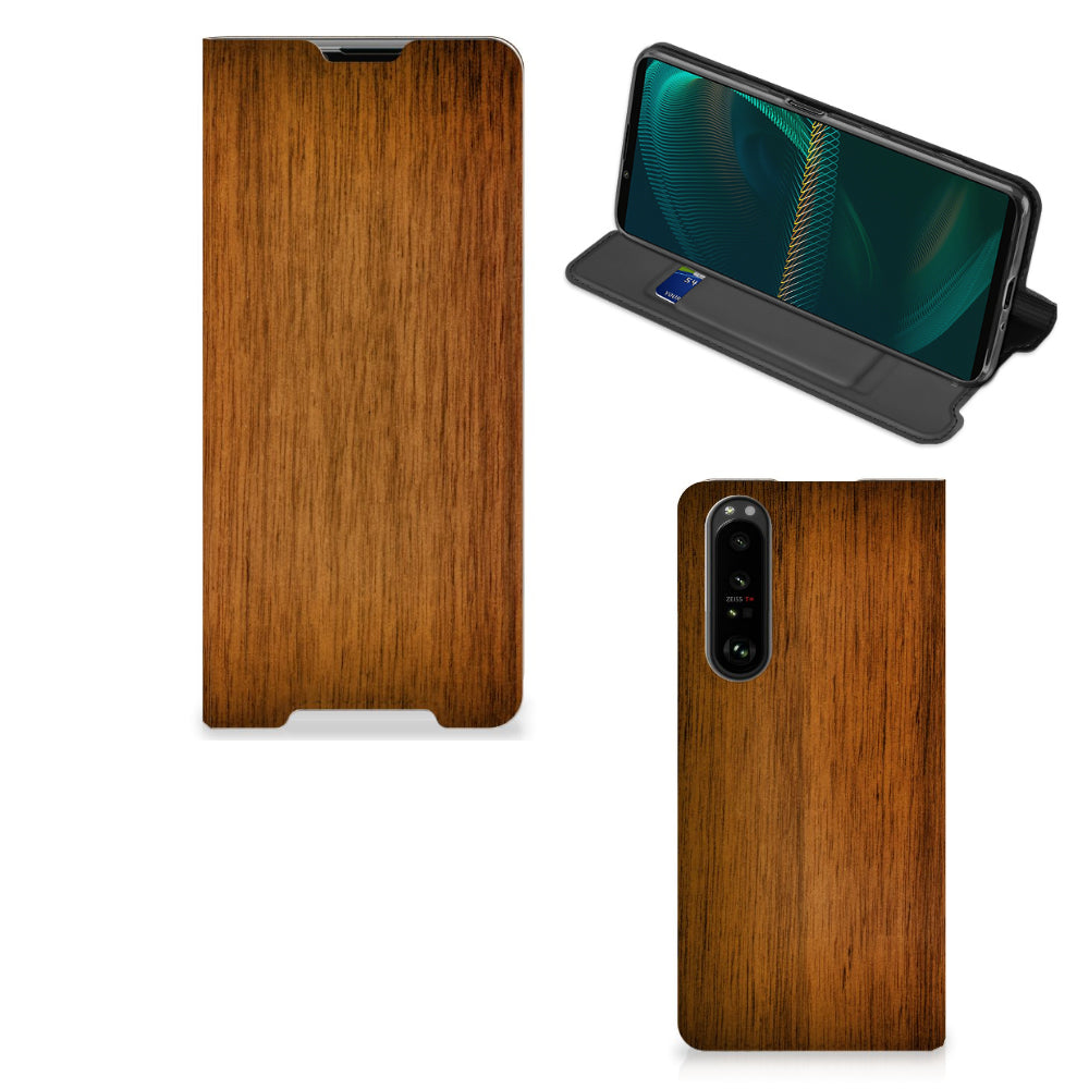 Sony Xperia 5 III Book Wallet Case Donker Hout